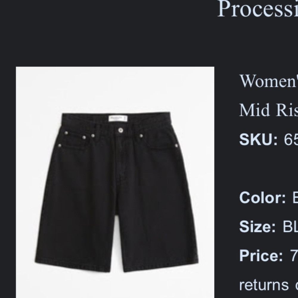 Abercrombie mid rise jean shorts